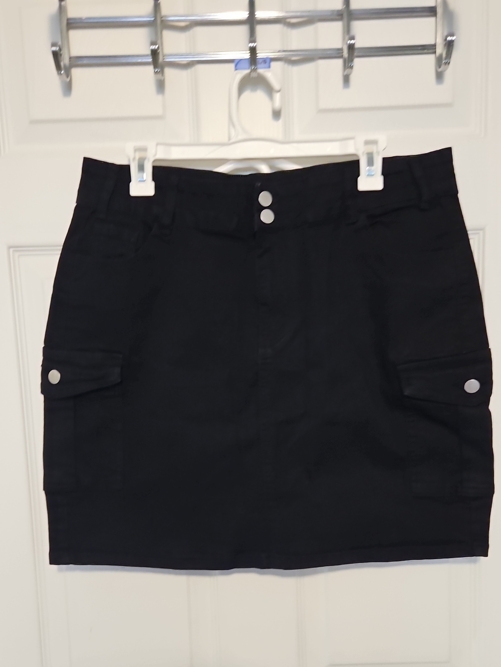 Black Cargo Pocket Mini Skirt - Women's